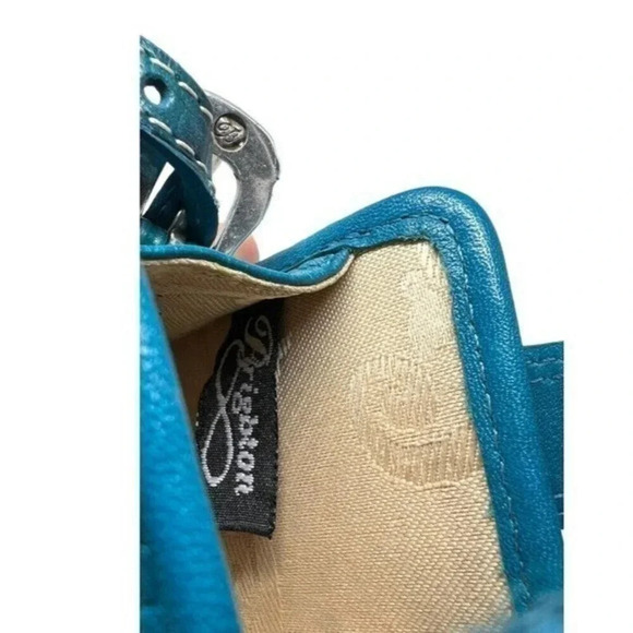 Brighton Cell Phone Holder Blue Croc Pebble Leather with 2 straps​​‎ - Picture 7 of 8